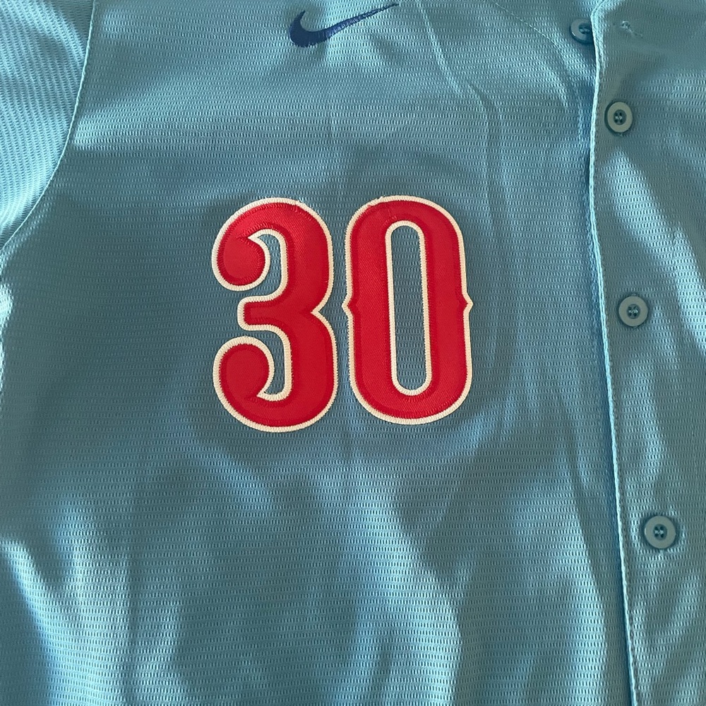 Nike Chicago Cubs Blue Button-Front Jersey Kyle Tucker #30 - Picture 3 of 6